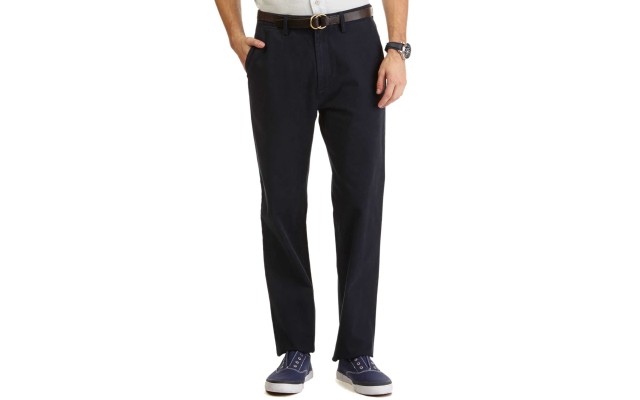  Classic-Fit Flat-Front Pants (True Navy, 36×30)