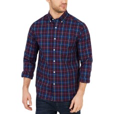 Nautica Men’s Big & Tall Classic Fit Plaid Long Sleeve Shirts