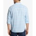  Men’s Classic Fit Horizontal Striped Shirt (Alaskan Blue, M)