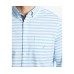  Men’s Classic Fit Horizontal Striped Shirt (Alaskan Blue, M)