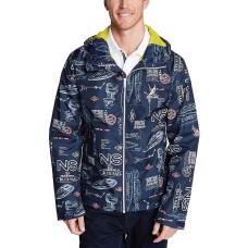 Nautica Men’s Full-Zip Graphic Print Hooded Windbreaker Jackets