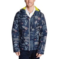 Nautica Men’s Full-Zip Graphic Print Hooded Windbreaker Jackets