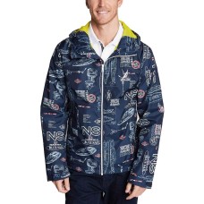 Nautica Men’s Full-Zip Graphic Print Hooded Windbreaker Jackets