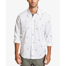 Nautica Men’s Mini Anchor-Print Shirt (White, X-Large)