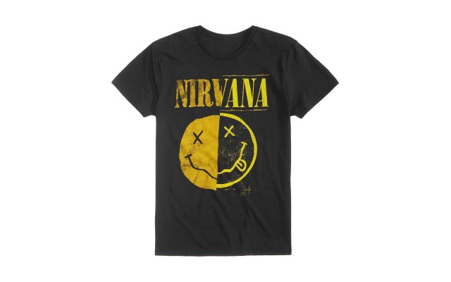  Men’s Nirvana Split Smiley Logo-Print T-Shirt