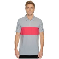 Nike Golf Breathe Color Block Polo Men’s Short (Pink/Gray, S)