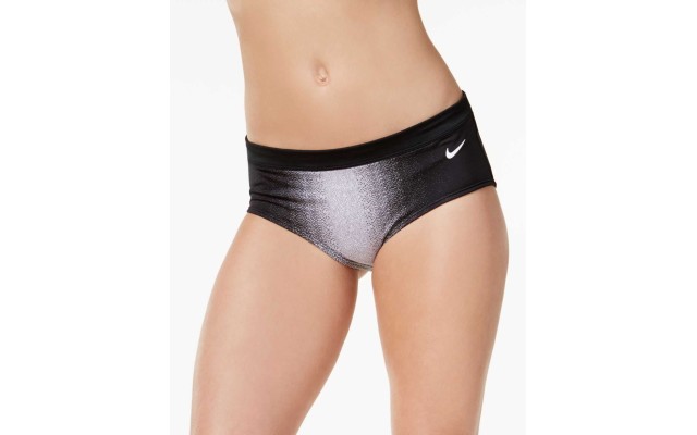  Ombre Hipster Bottoms Women’s Swimsuit (Black, L)