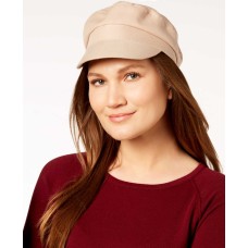 Nine West Cotton Canvas Newsboy Cap (One Size, Dark Beige)
