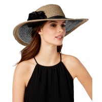 Nine West Flower Super-floppy Hat (Brown/Black, One Size)