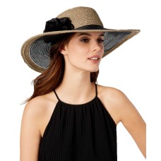 Nine West Flower Super-floppy Hat (Brown/Black, One Size)