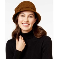 Nine West Women's Felt Self Flower Cloche Hats, Brown