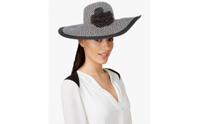  Womens Floppy Hat One Size Black/White