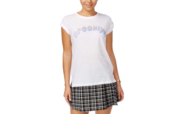  Girl's Juniors’ Brooklyn Graphic T-Shirts, White, X-Large