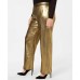  Plus Size Woman’s Metallic Striped Wide-Leg Pants (Gold, 3X)