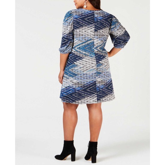  Women’s Plus Size Printed A-Line Dress