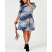  Women’s Plus Size Printed A-Line Dress