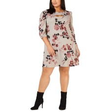 NY Collection Women’s Plus Size Printed Puff-Sleeve Dresses