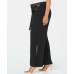  Women’s Split-Leg Belted Pants (Black, 3X)