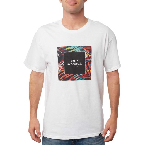O’Neill Men’s Boxer Logo Graphic T-Shirt (White, S)