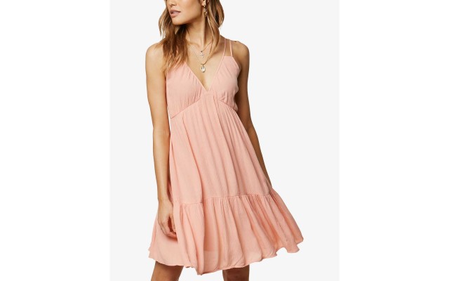 O’Neill Women's Juniors’ Tiered V-Back Dress Cover-Up Swimsuit
