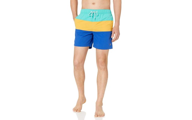  Daddy Color-Block Swim Shorts (Cadmium Yellow, XXL)