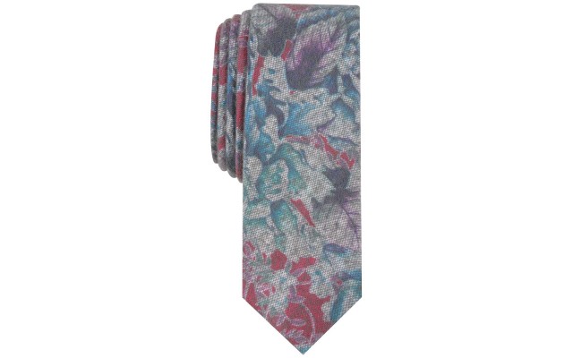  Men’s Brocklin Floral Skinny Tie (Red)
