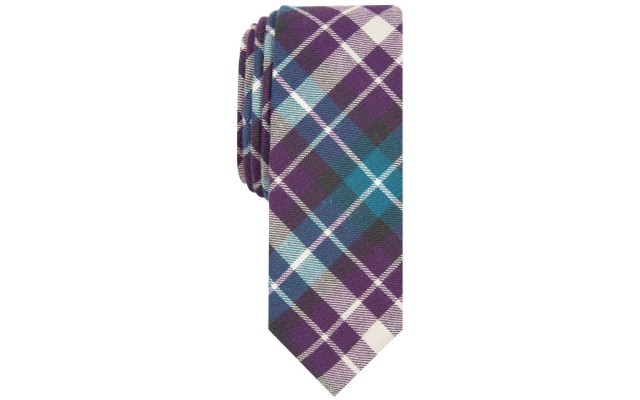   Men’s Decter Skinny Plaid Tie (Teal)