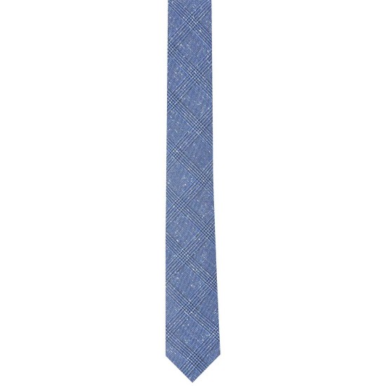   Men’s Dez Plaid Skinny Tie (Navy)