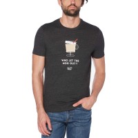 Original Penguin Men’s Egg Nog Graphic T-Shirt (Black, M)