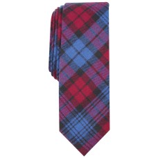 Original Penguin Men’s Shields Skinny Plaid Tie (Red)