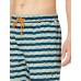  Men’s Stripe Elastic Waist Volley Swim Shorts