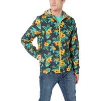 Original Penguin Men’s Tropical Floral-Print Hooded Windbreaker