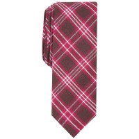 Original Penguin Men’s Yay Plaid Skinny Tie (Red)