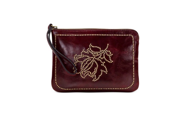  Studded Floral Cassini Wristlet (Red)