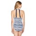  Women’s Harbor View High Neck Criss Cross Mioc (Navy, 8)