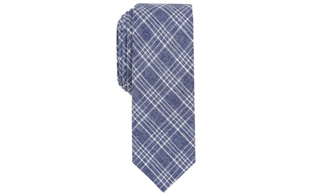 Penguin Men’s Horia Skinny Plaid Tie (Navy)
