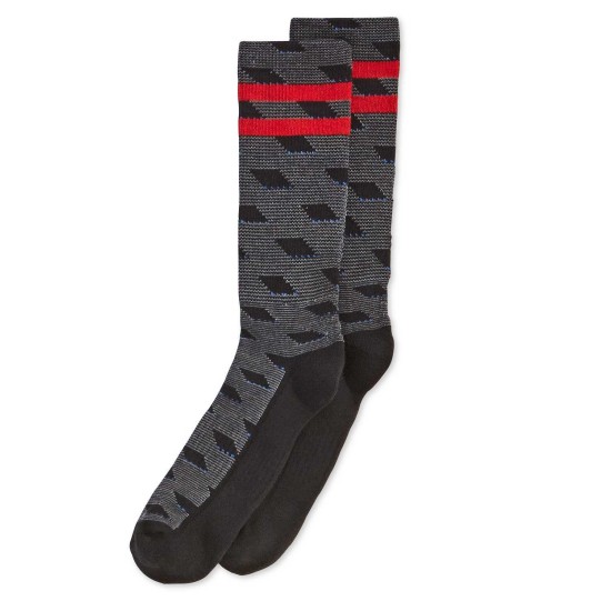  Men’s Casletic Printed Socks (Black/Red)