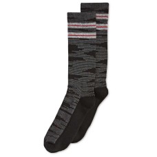 Perry Ellis Men’s Casletic Printed Socks (Black/Red)