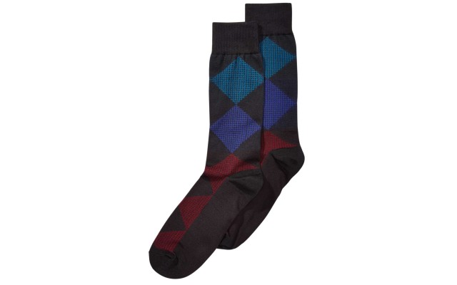  Men’s Microfiber Printed Dress Socks (Black, 7-12)