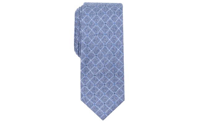  Men’s Nenad Grid Slim Tie (Navy)