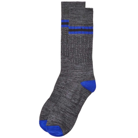  Men’s Striped Socks (Black/Blue, One Size)