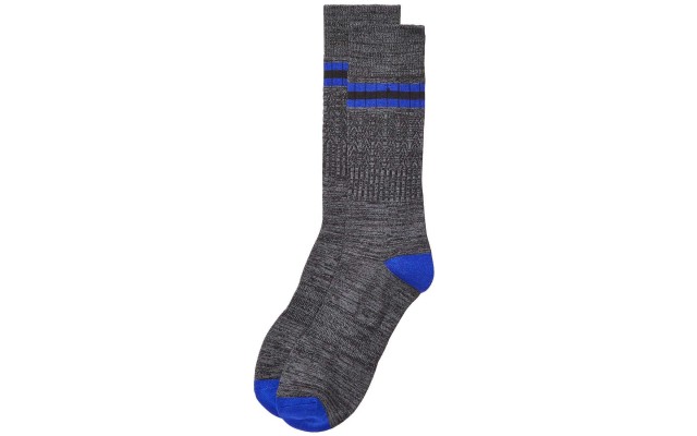  Men’s Striped Socks (Black/Blue, One Size)