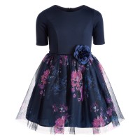 Pink & Violet Big Girls Floral-Print Ballerina Dress