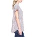  Henley Blouse Print Shirt With Front Chest Pocket