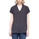  Henley Blouse Print Shirt With Front Chest Pocket