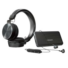Polaroid Wireless Audio Kit Bluetooth Headphones, Bluetooth Speaker Set (Black)