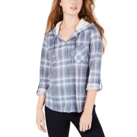 Polly & Esther Juniors’ Plaid Faux Fur-Trimmed Hoodies