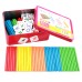 Preschool Math Set Toy With Colorful Counting Sticks, Number Squares and Metal Box – Wooden Montessori Math Game Set for Cognitive Development of Children, Toddlers and Pre-K
