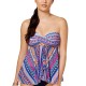  Women’s Tapestry Bandeau Flyaway  Swimsuit Tankini Top (Multicolor, 6)