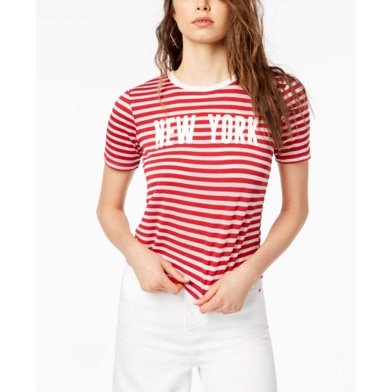  New York Striped T-Shirt (White-Red, S)